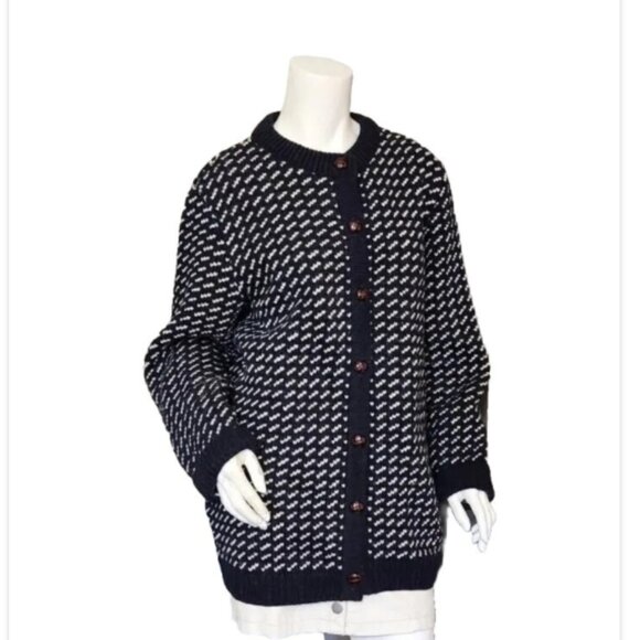 L.L. Bean Sweaters - Vtg L.L. Bean Birdseye Cardigan Wool Sweater Norway